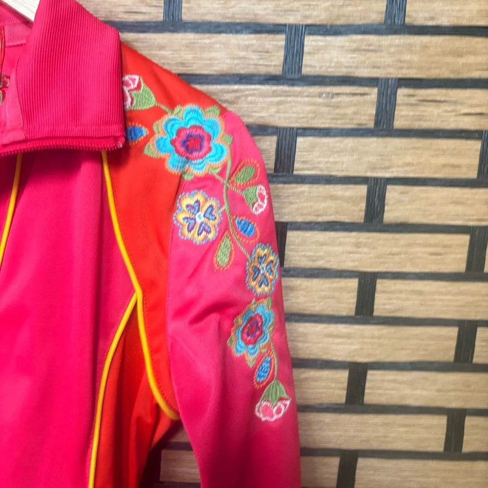 Johnny Was Orange And Pink Embroidered Jacket Size Medium‎ - Picture 4 of 11